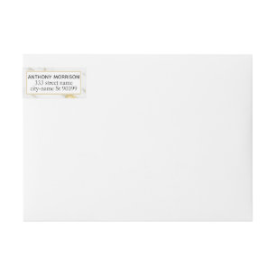 White Marble With Gold Glitter Pattern Wrap Around Label