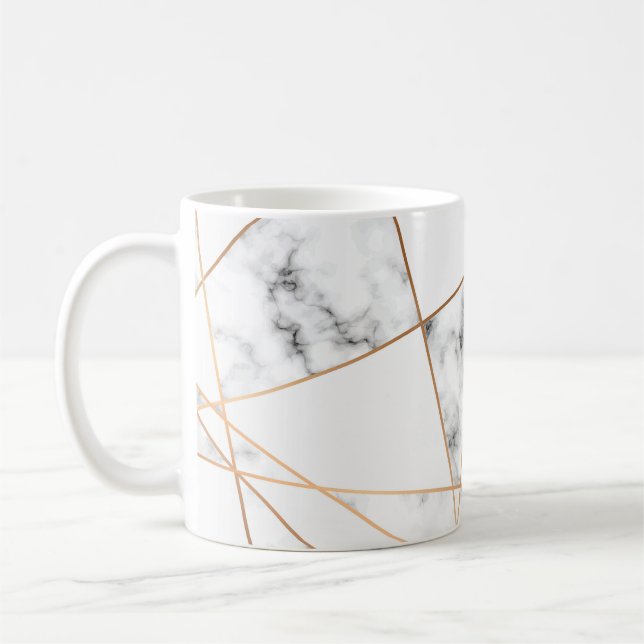 White Marble with Gold Lines Pretty Coffee Mug (Left)