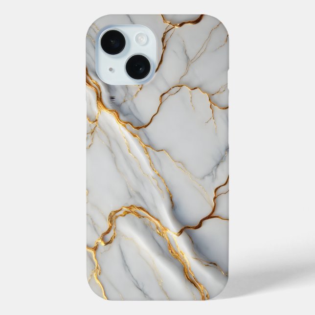 White Marble with Gold Veins  Case-Mate iPhone Case (Back)