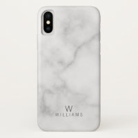 White Marble with Personalized Monogram and Name