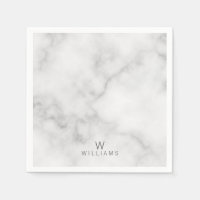 White Marble with Personalized Monogram and Name