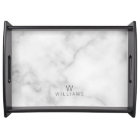 White Marble with Personalized Monogram and Name