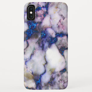 White Marble With Pink And Blue Glitter iPhone XS Max Case