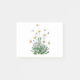 white Margaret daisy watercolor Post-it Notes