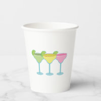 White Margarita Glasses Party Cups