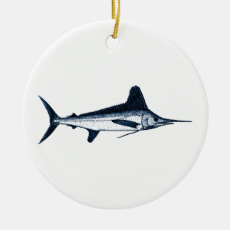 White Marlin Logo Ceramic Ornament