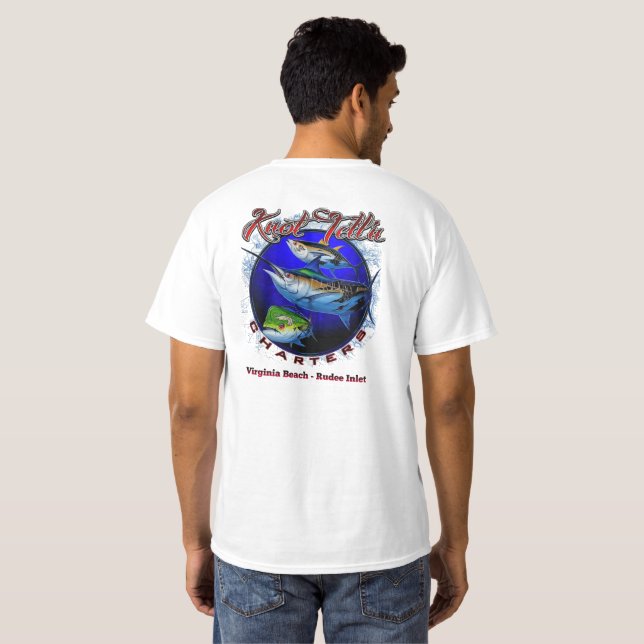 White Marlin Rip Art Logo T-Shirt (Back Full)