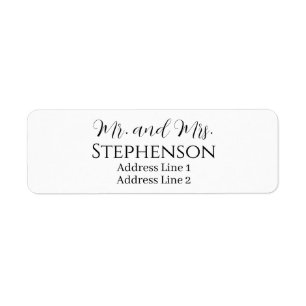 White Married Couple Return Address Labels