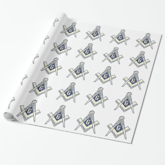 White Masonic Wrapping Paper