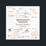 White Mathematics Graduate Class of Graduation Napkin<br><div class="desc">Beautiful and elegant graduation napkins with a pattern of mathematic equations and graphics for your celebration in a black and white design. Illustrated and designed by Patricia Alvarez.</div>