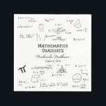 White Mathematics Graduate Class of Graduation Napkin<br><div class="desc">Beautiful and elegant graduation napkins with a pattern of mathematic equations and graphics for your celebration in a black and white design. Illustrated and designed by Patricia Alvarez.</div>