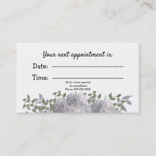 White Mauve Floral Medical Appointment Card