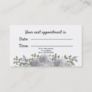 White Mauve Floral Medical Appointment Card