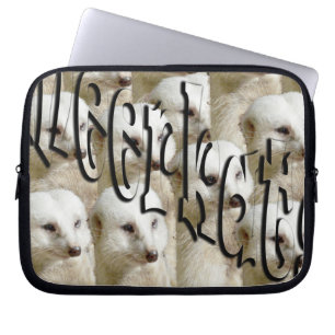 White Meerkat Army Logo, 10 inch Laptop Sleeve