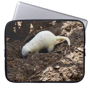 White Meerkat Digging For Tasty Bugs, Laptop Sleeve