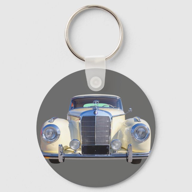 White Mercedes Benz 300 Luxury Car Keychain (Front)