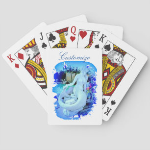 White Mermaid Sitting Thunder_Cove Playing Cards