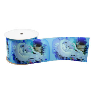 White Mermaid Sitting Thunder_Cove Satin Ribbon
