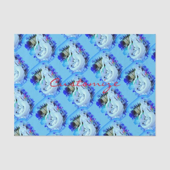 White Mermaid Sitting Thunder_Cove Tissue Paper (Front)