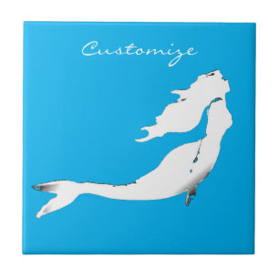 White Mermaids Swimming Thunder_Cove Tile