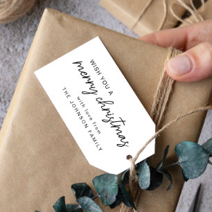 White Merry Christmas Gift Tags