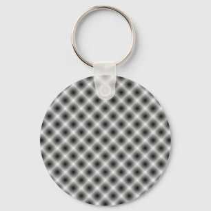 White Mesh Moire by Kenneth Yoncich Keychain