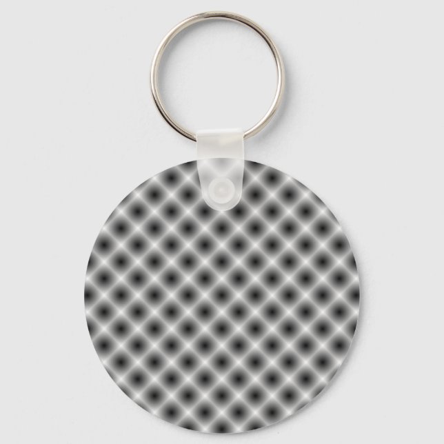 White Mesh Moire by Kenneth Yoncich Keychain (Front)