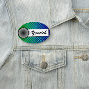 White Mesh Moire by Kenneth Yoncich Name Tag