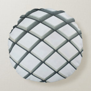 White metal and glass dome ceiling round pillow