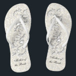 White Metallic Floral & Confetti Glitter | Wedding Flip Flops<br><div class="desc">Bridal Party Flip Flop Shoes. DIY Text. ⭐This Product is 100% Customizable. Graphics and / or text can be added, deleted, moved, resized, changed around, rotated, etc... 99% of my designs in my store are done in layers. This makes it easy for you to resize and move the graphics and...</div>