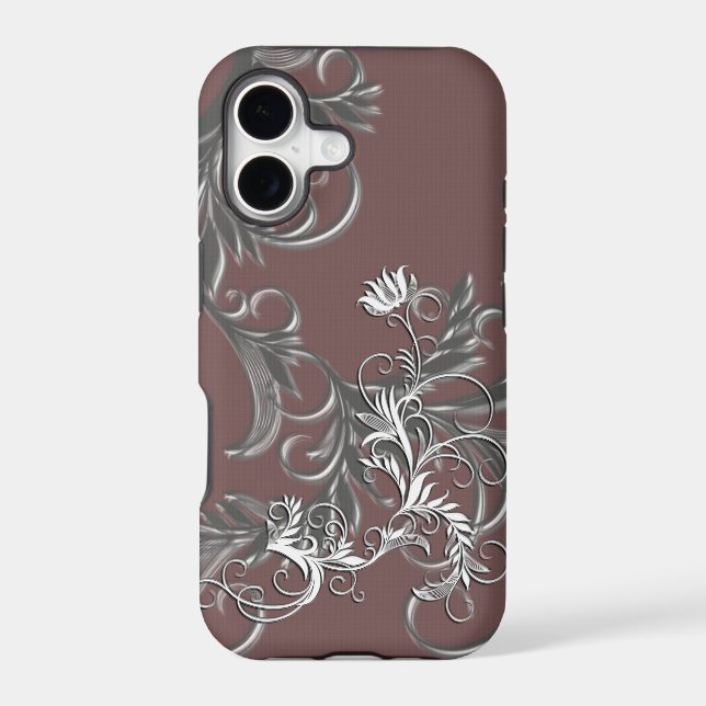 White - Metallic Flower Embossed effect (Back)