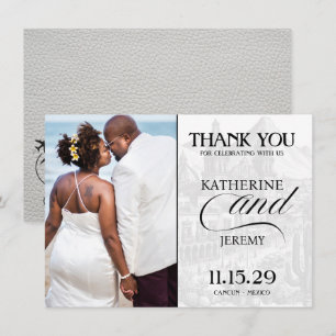 White Mexico Passport Thank You Card