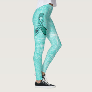 White MG Warrior Awareness Ribbon Leggings