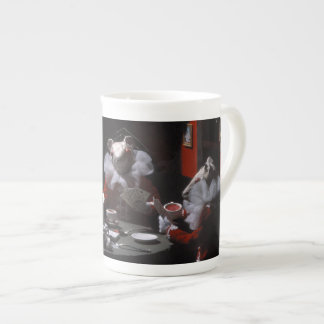 White Mice at Tea - Blood Tea and Red String Bone China Mug