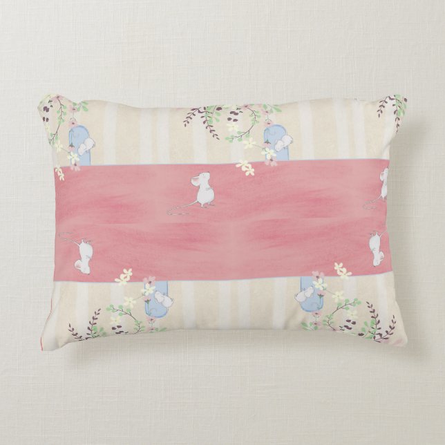 White Mice Hanging at Home   Accent Pillow (Front)