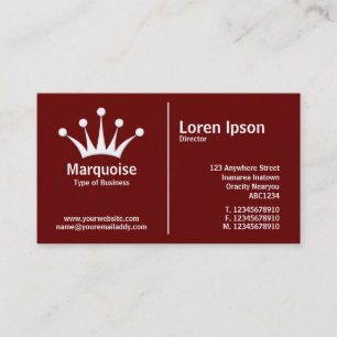 White Middle Rule (Crown) - Dark Maroon (660000) Business Card