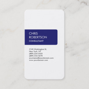 White Midnigt Blue Attractive Charm Business Card
