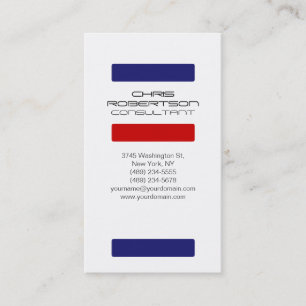 White Midnigt Blue Red Attractive Business Card