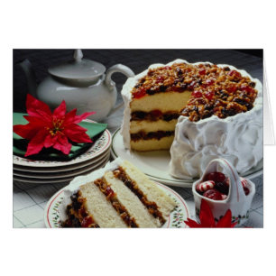 White Mincemeat, walnut white layer cake flowers