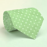 White Mini Polka Dots on Green Necktie<br><div class="desc">This charming necktie features a delightful pattern of white mini polka dots elegantly set against a soft green background. Perfect for adding a touch of playful sophistication to any outfit, this tie is a versatile accessory suitable for various occasions, from casual business meetings to special events. The high-quality material ensures...</div>
