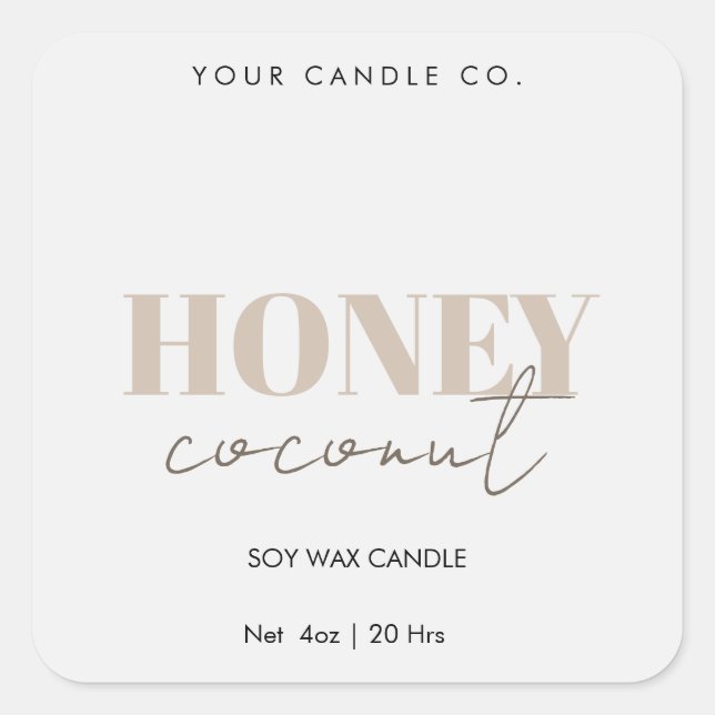 White Minimal Candle Label Custom Logo (Front)