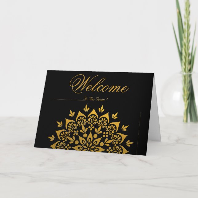 White Minimal Lotus Welcome Wishing Card (Front)