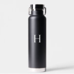 White Minimal Modern Elegant Monogram Water Bottle<br><div class="desc">This Classic Elegant Modern Minimalist Black and White Monogram Initial combines timeless sophistication with a modern twist. Featuring a sleek black and white colour scheme, it highlights a personalized monogram for a unique, custom touch. Perfect for elevated events, this exudes chic and classy elegance. Personalize it for your home, wedding,...</div>
