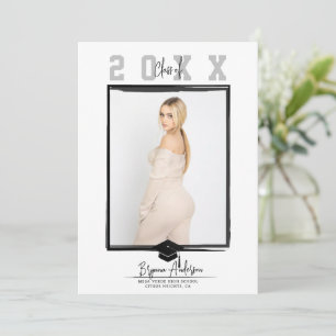 White Minimal Trendy Graduation Photo (any colour) Invitation