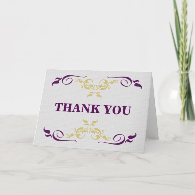 White Minimal With Swirls Confetti Thank You Card (Front)