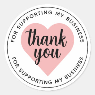 White Minimalist Aesthetic Thank You Circle Sticke Classic Round Sticker