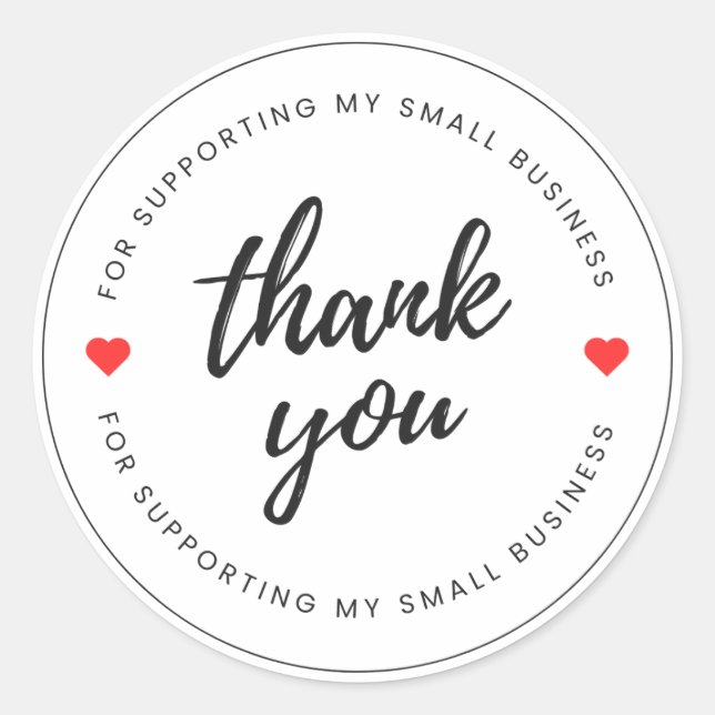 White Minimalist Aesthetic Thank You  Sticker (Front)