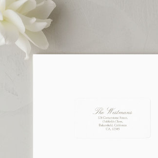 White | Minimalist Calligraphy Wedding Labe Label