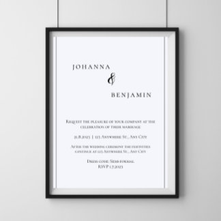 White Minimalist Classic Wedding Invitation