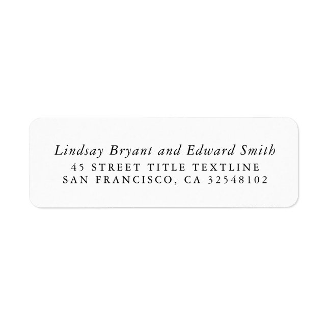 White Minimalist Clean Stylish Label (Front)